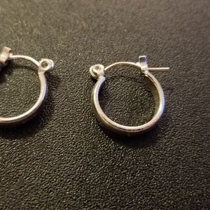 Small silver hoop earrings